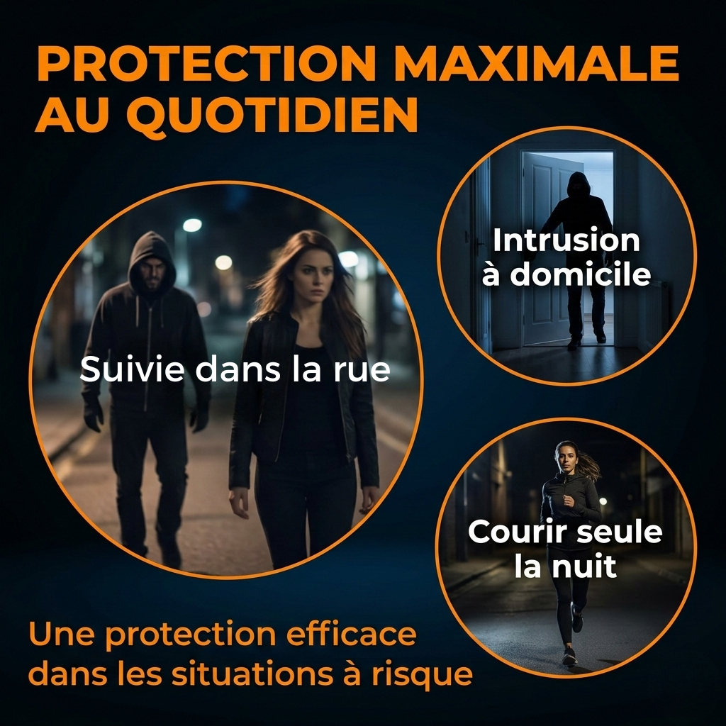 Clé Anti-Agression électrique (Lampe, Électrochoc, Alarme)